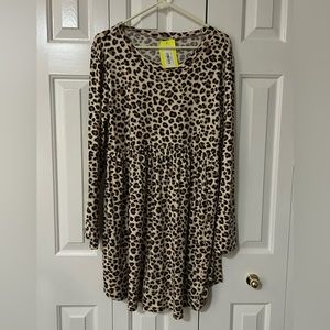 Cheetah print long sleeve dress